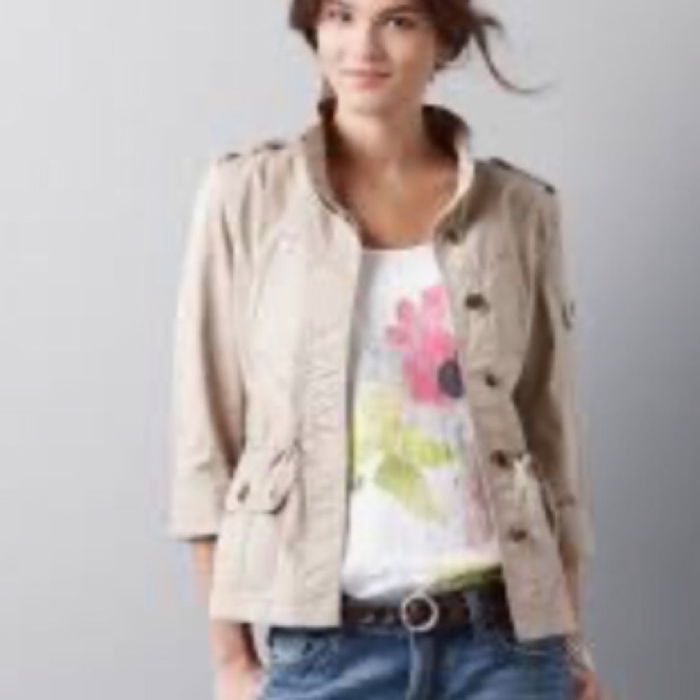 AMERICAN EAGLE Women vintage-style lightweight Cotton khaki utility jacket | S
